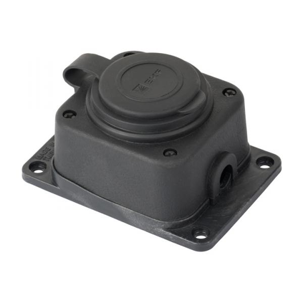 Роз. одномест. с защит. крышкой каучуковая 230В 2P+PE 16A IP44 EKF PRO