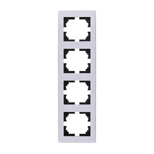 Lezard  Rain  Белый Рамка 4-местная вертикальная с боковой вставкой СП 703-0202-154