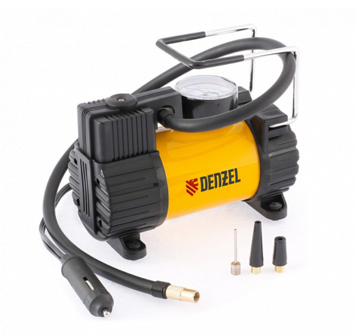 Компрессор автомобильный AC-37, 12 В, 7 атм., 37 л/мин, автомоб. предохранитель// Denzel