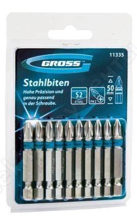 Набор бит Ph 2х50, сталь S2, 10штук GROSS 11335