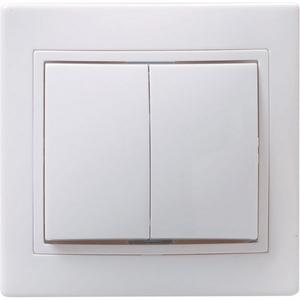 IEK  Кварта  Белый Выключатель 2-клавишный скрытая установка 10А ВС10-2-0-КБ EVK20-K01-10-DM
