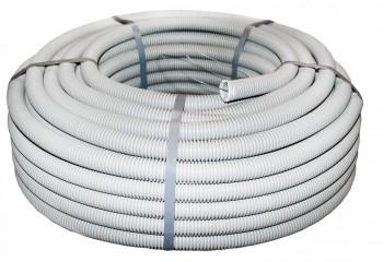 Труба ПВХ гибкая гофр. d20мм, тяжёлая с протяжкой, 100м, цвет серый EKF